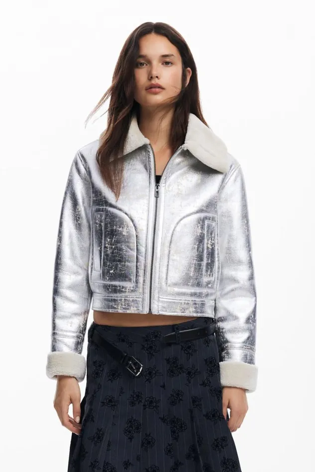 WomenKids Coats And Jackets Desigual Metallic Jacket