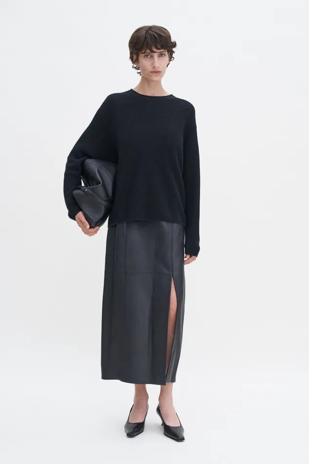 Women Knitwear filippak Relaxed Linen Sweater Black