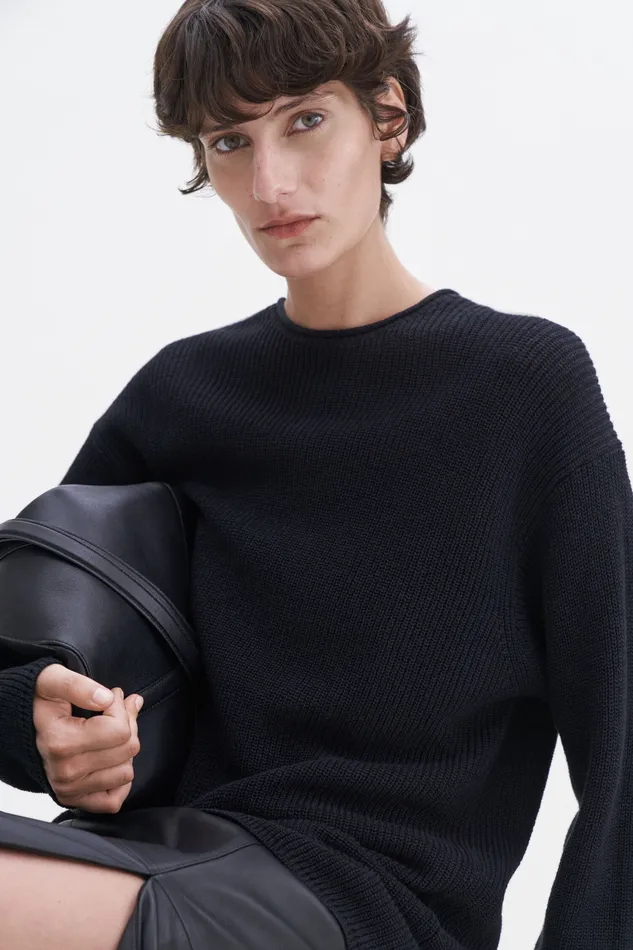 Women Knitwear filippak Relaxed Linen Sweater Black Women Knitwear filippak Relaxed Linen Sweater Black