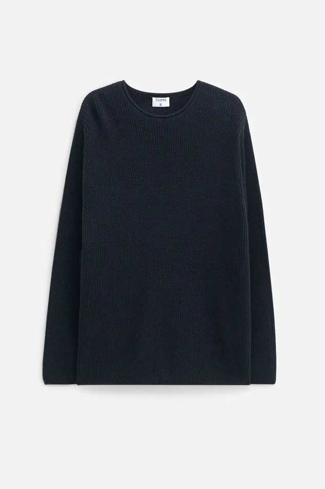 Women Knitwear filippak Relaxed Linen Sweater Black Women Knitwear filippak Relaxed Linen Sweater Black