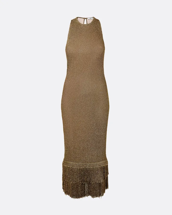 Women Knitwear Safiyaa Deidre Gold Knit Dress Gold