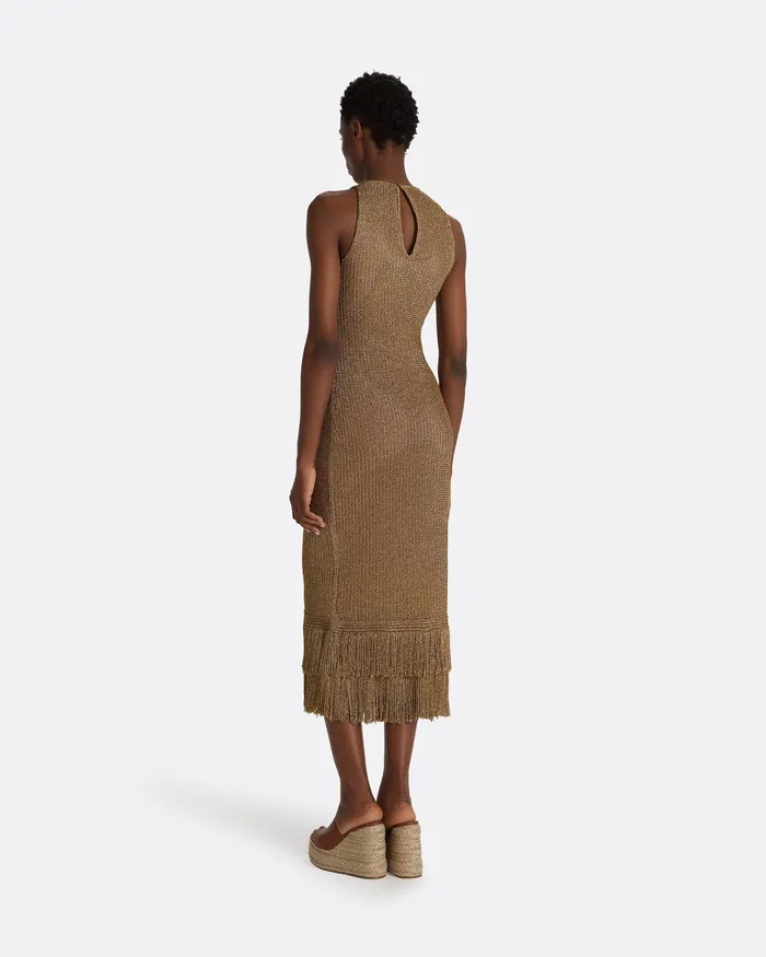 Women Knitwear Safiyaa Deidre Gold Knit Dress Gold