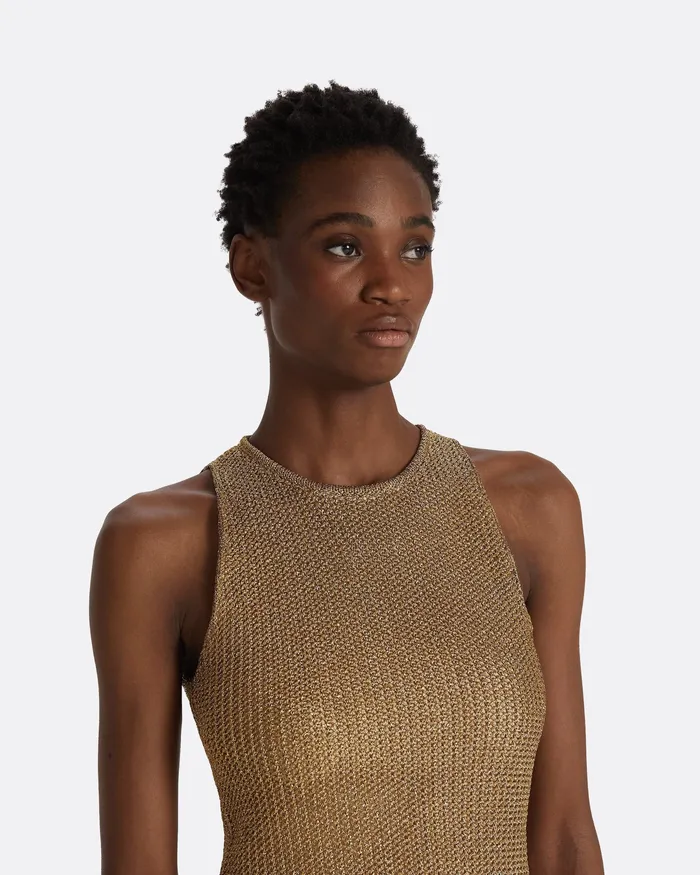 Women Knitwear Safiyaa Deidre Gold Knit Dress Gold