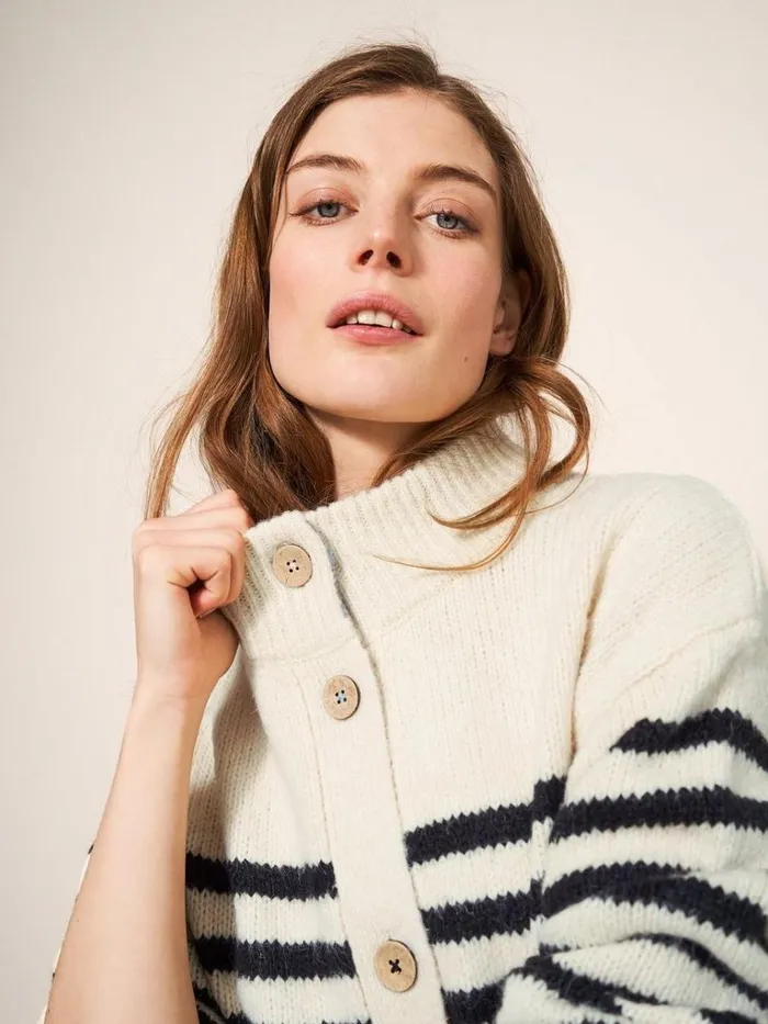 Women KNITWEAR White Stuff BONNIE CARDI Ivory Multi Women KNITWEAR White Stuff BONNIE CARDI Ivory Multi