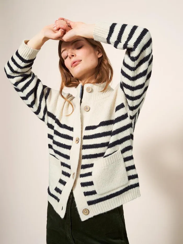 Women KNITWEAR White Stuff BONNIE CARDI Ivory Multi Women KNITWEAR White Stuff BONNIE CARDI Ivory Multi