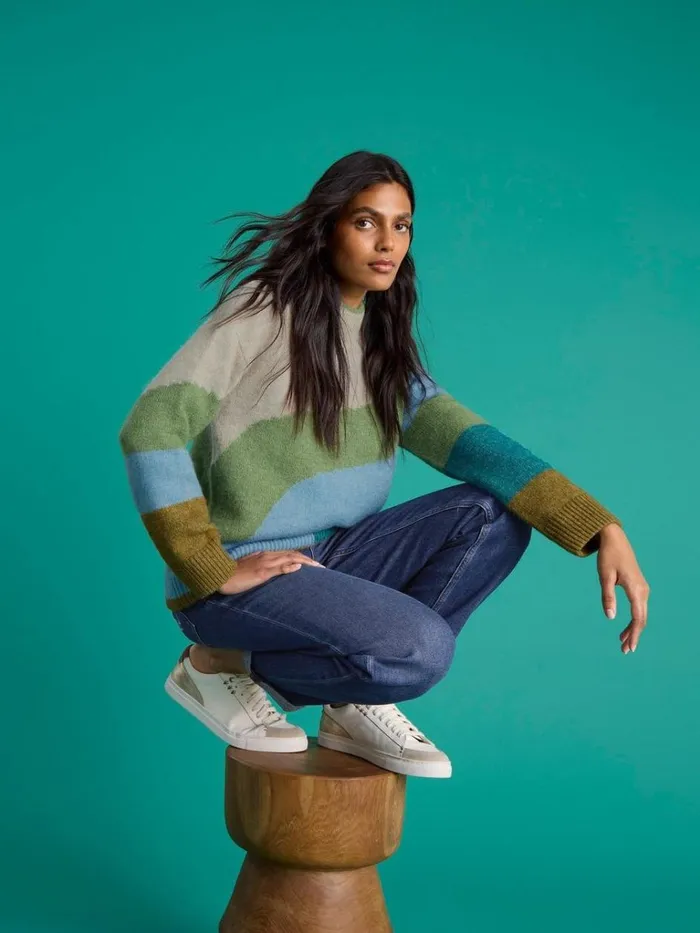 Women KNITWEAR White Stuff DAISY COLOUR BLOCK JUMPER Green Multi Women KNITWEAR White Stuff DAISY COLOUR BLOCK JUMPER Green Multi