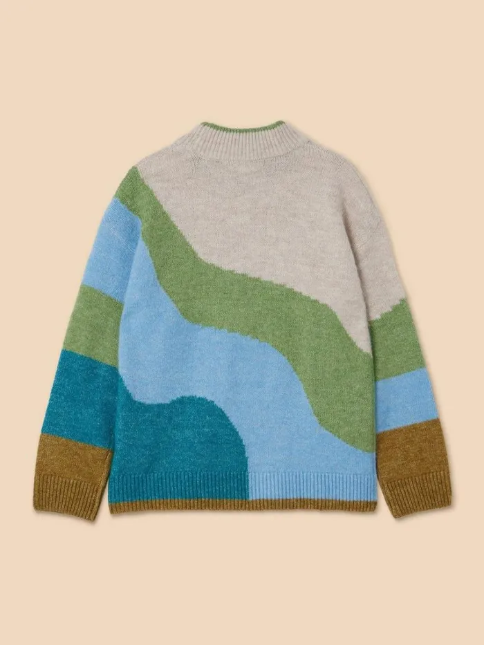 Women KNITWEAR White Stuff DAISY COLOUR BLOCK JUMPER Green Multi Women KNITWEAR White Stuff DAISY COLOUR BLOCK JUMPER Green Multi