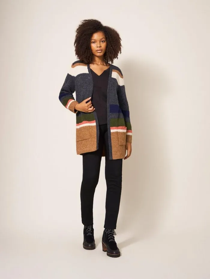 Women KNITWEAR White Stuff Erica Longline Versatile Cardi Blue Multi Women KNITWEAR White Stuff Erica Longline Versatile Cardi Blue Multi