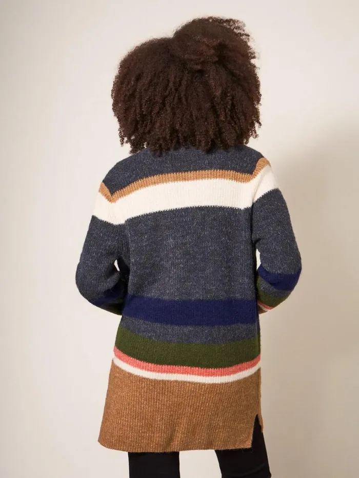Women KNITWEAR White Stuff Erica Longline Versatile Cardi Blue Multi Women KNITWEAR White Stuff Erica Longline Versatile Cardi Blue Multi