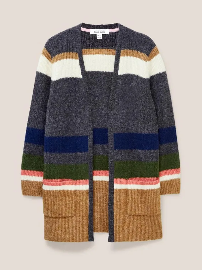 Women KNITWEAR White Stuff Erica Longline Versatile Cardi Blue Multi Women KNITWEAR White Stuff Erica Longline Versatile Cardi Blue Multi
