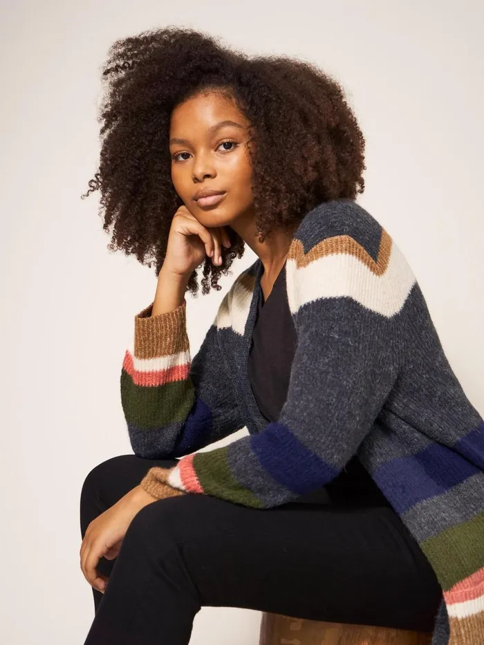 Women KNITWEAR White Stuff Erica Longline Versatile Cardi Blue Multi Women KNITWEAR White Stuff Erica Longline Versatile Cardi Blue Multi