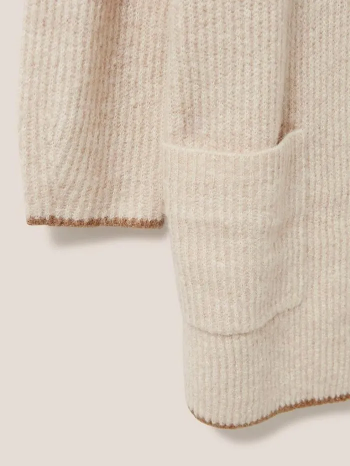 Women KNITWEAR White Stuff Erica Longline Versatile Cardi Dark Natural Women KNITWEAR White Stuff Erica Longline Versatile Cardi Dark Natural