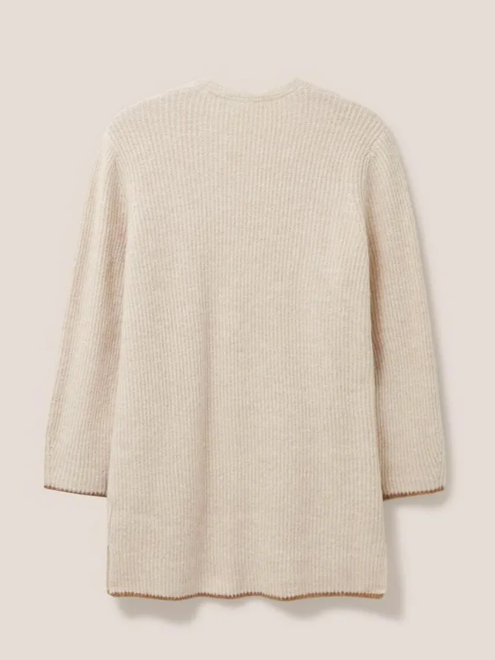 Women KNITWEAR White Stuff Erica Longline Versatile Cardi Dark Natural Women KNITWEAR White Stuff Erica Longline Versatile Cardi Dark Natural