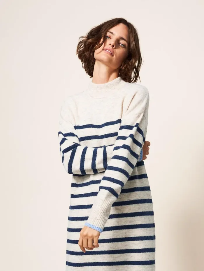 Women KNITWEAR White Stuff JUMPER DRESS Natural Multi Women KNITWEAR White Stuff JUMPER DRESS Natural Multi