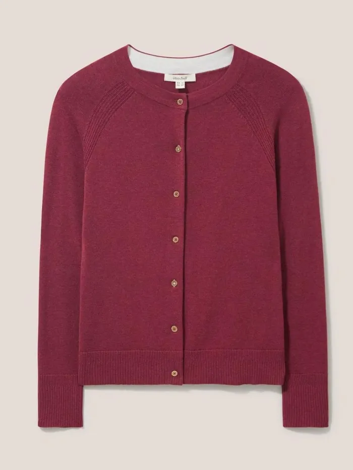 Women KNITWEAR White Stuff Lulu Crew Neck Cardigan Bright Pink Women KNITWEAR White Stuff Lulu Crew Neck Cardigan Bright Pink