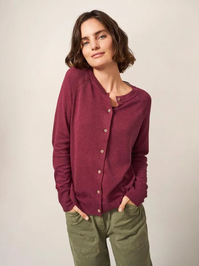 Women KNITWEAR White Stuff Lulu Crew Neck Cardigan Bright Pink Women KNITWEAR White Stuff Lulu Crew Neck Cardigan Bright Pink