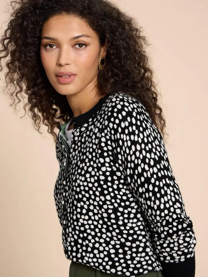 Women KNITWEAR White Stuff LULU PATTERN CARDI Black Multi Women KNITWEAR White Stuff LULU PATTERN CARDI Black Multi