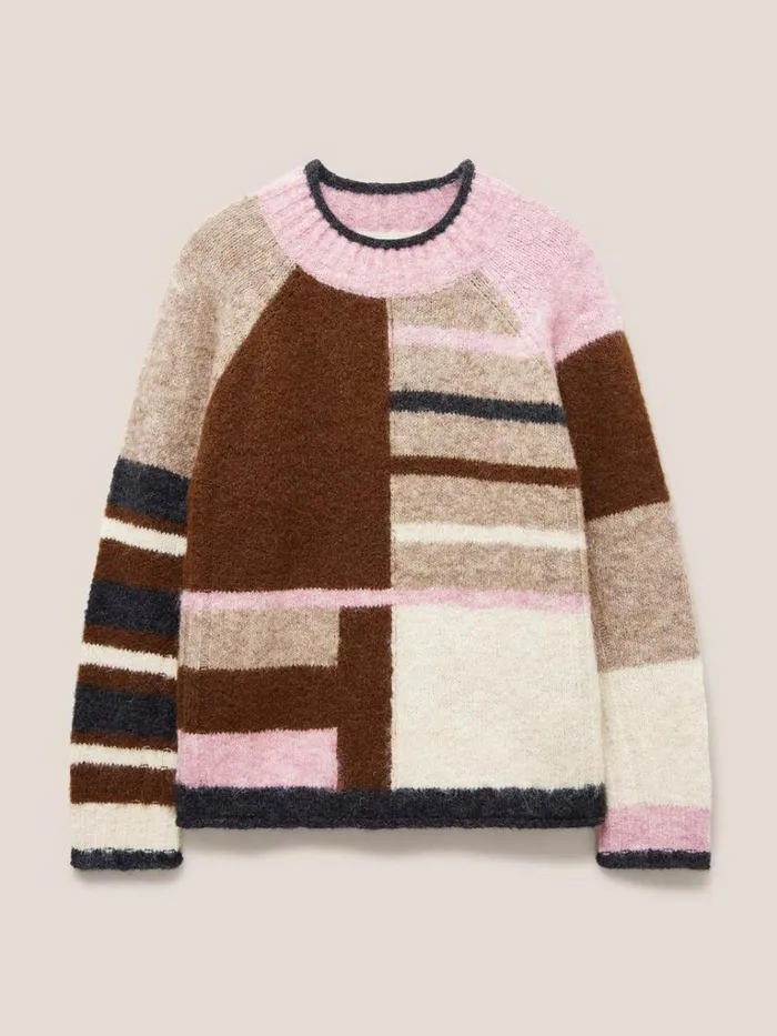 Women KNITWEAR White Stuff MEDWAY COLOURBLOCK JUMPER Natural Multi Women KNITWEAR White Stuff MEDWAY COLOURBLOCK JUMPER Natural Multi