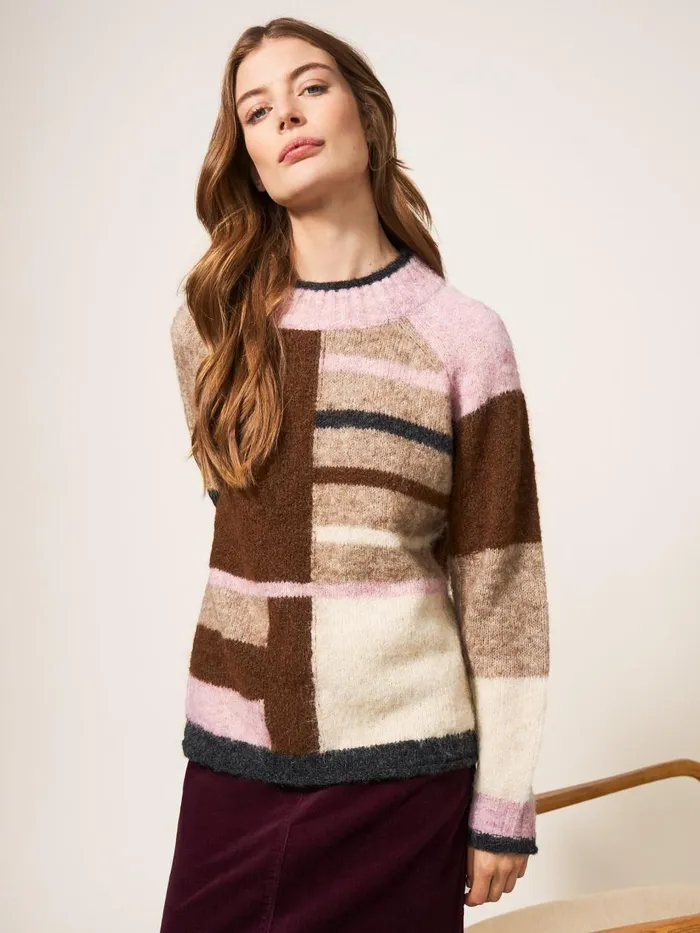 Women KNITWEAR White Stuff MEDWAY COLOURBLOCK JUMPER Natural Multi Women KNITWEAR White Stuff MEDWAY COLOURBLOCK JUMPER Natural Multi