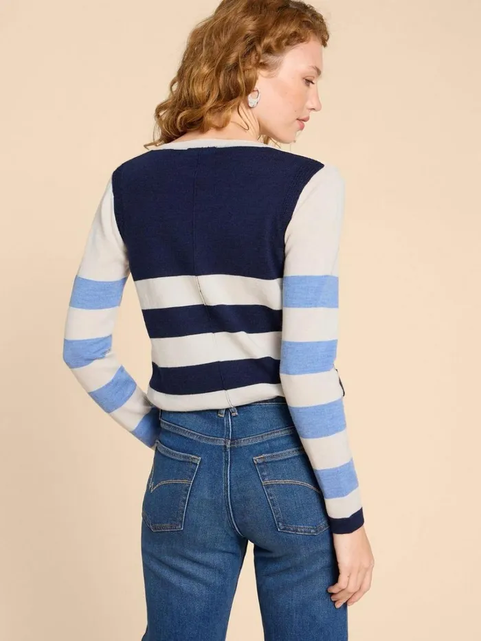 Women KNITWEAR White Stuff MERINO WOOL JUMPER Navy Multi Women KNITWEAR White Stuff MERINO WOOL JUMPER Navy Multi