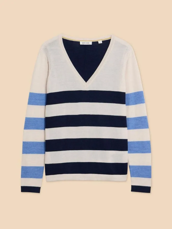 Women KNITWEAR White Stuff MERINO WOOL JUMPER Navy Multi Women KNITWEAR White Stuff MERINO WOOL JUMPER Navy Multi