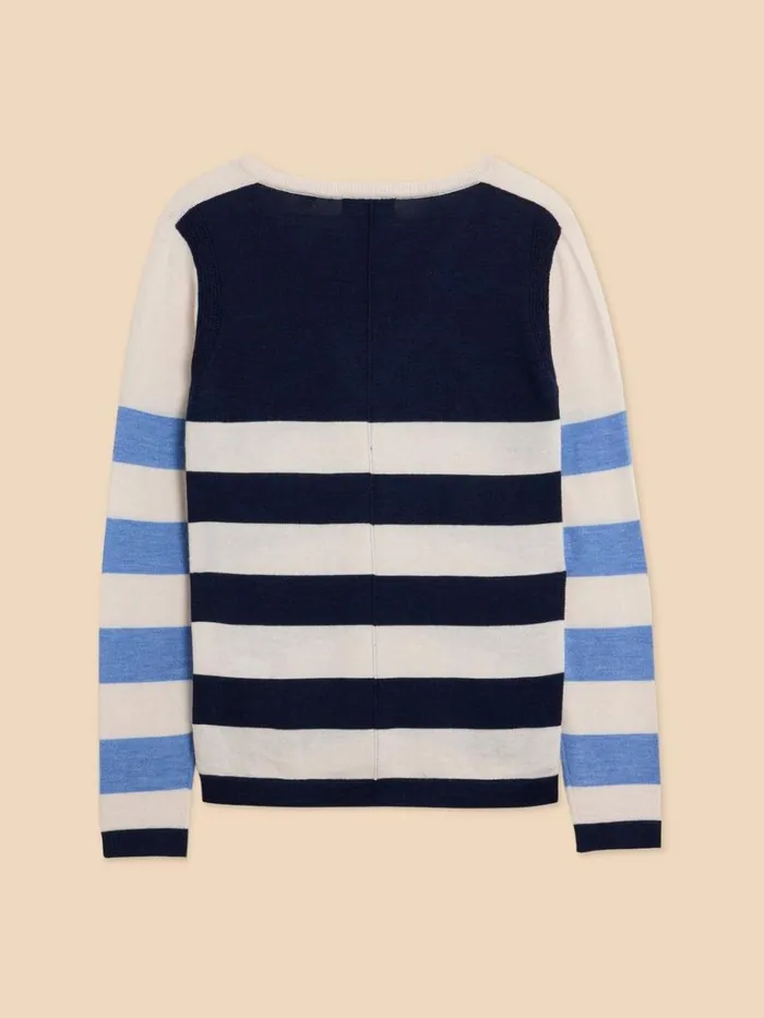 Women KNITWEAR White Stuff MERINO WOOL JUMPER Navy Multi Women KNITWEAR White Stuff MERINO WOOL JUMPER Navy Multi