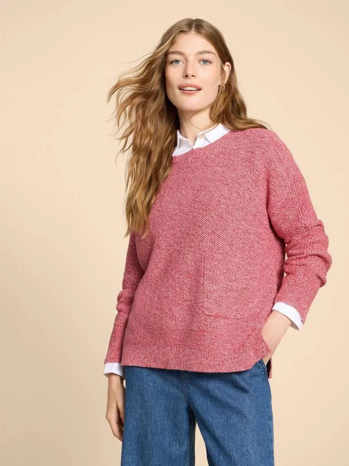 Women KNITWEAR White Stuff NORTHBANK JUMPER Pink Multi