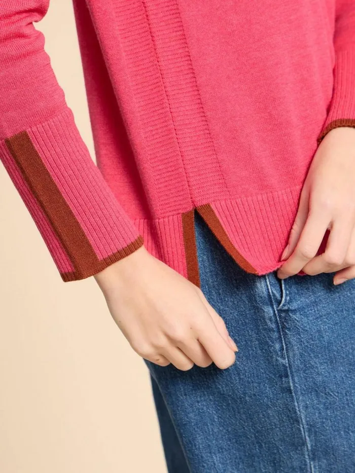 Women KNITWEAR White Stuff OLIVE CREW JUMPER Bright Pink Women KNITWEAR White Stuff OLIVE CREW JUMPER Bright Pink