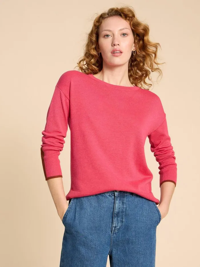 Women KNITWEAR White Stuff OLIVE CREW JUMPER Bright Pink Women KNITWEAR White Stuff OLIVE CREW JUMPER Bright Pink