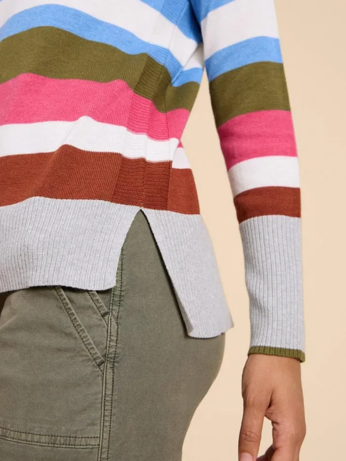 Women KNITWEAR White Stuff OLIVE STRIPE KNITTED JUMPER Grey Multi Women KNITWEAR White Stuff OLIVE STRIPE KNITTED JUMPER Grey Multi