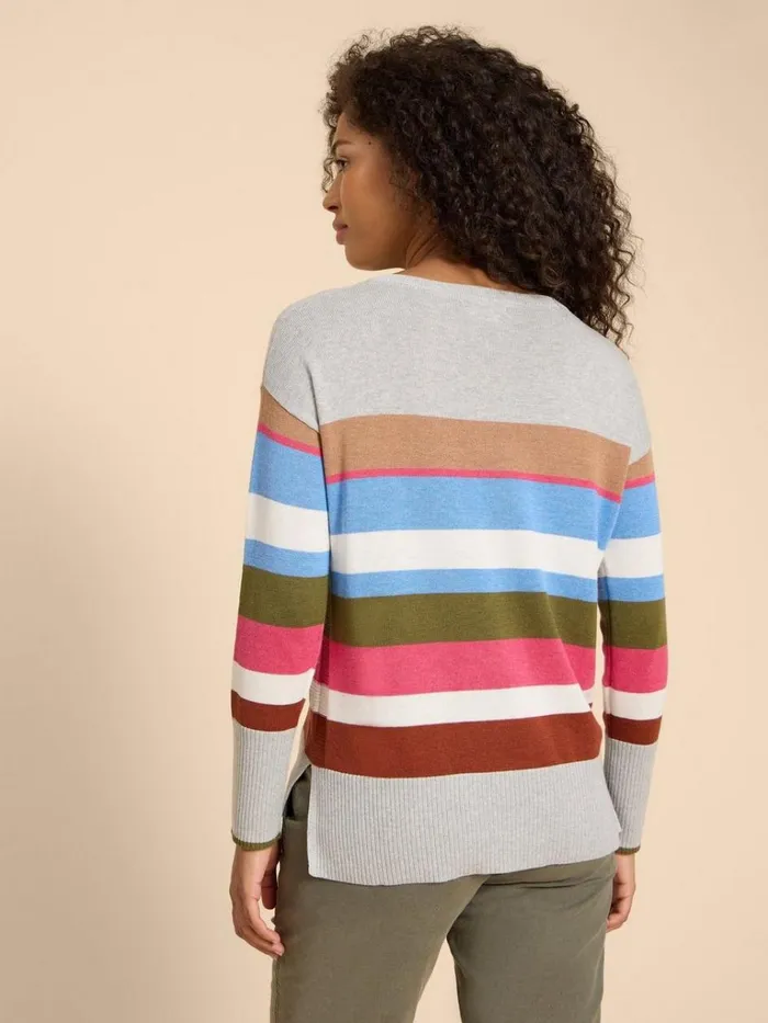 Women KNITWEAR White Stuff OLIVE STRIPE KNITTED JUMPER Grey Multi Women KNITWEAR White Stuff OLIVE STRIPE KNITTED JUMPER Grey Multi