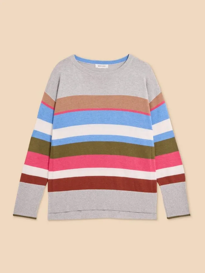Women KNITWEAR White Stuff OLIVE STRIPE KNITTED JUMPER Grey Multi Women KNITWEAR White Stuff OLIVE STRIPE KNITTED JUMPER Grey Multi