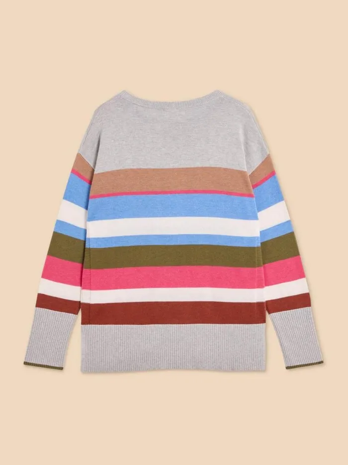 Women KNITWEAR White Stuff OLIVE STRIPE KNITTED JUMPER Grey Multi Women KNITWEAR White Stuff OLIVE STRIPE KNITTED JUMPER Grey Multi