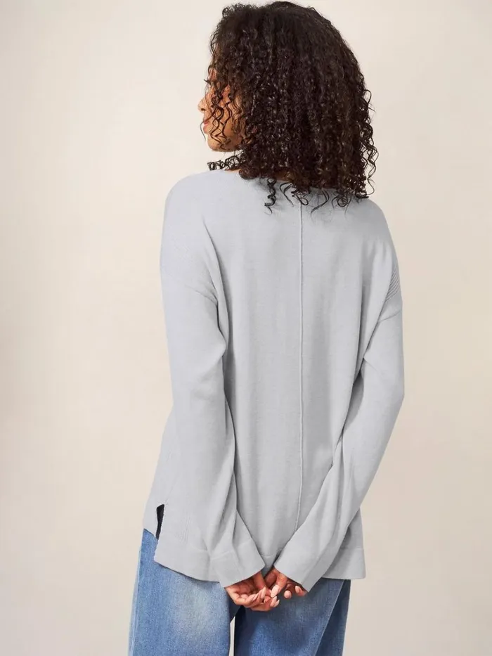 Women KNITWEAR White Stuff Olivia Crew Neck Jumper Light Grey Women KNITWEAR White Stuff Olivia Crew Neck Jumper Light Grey