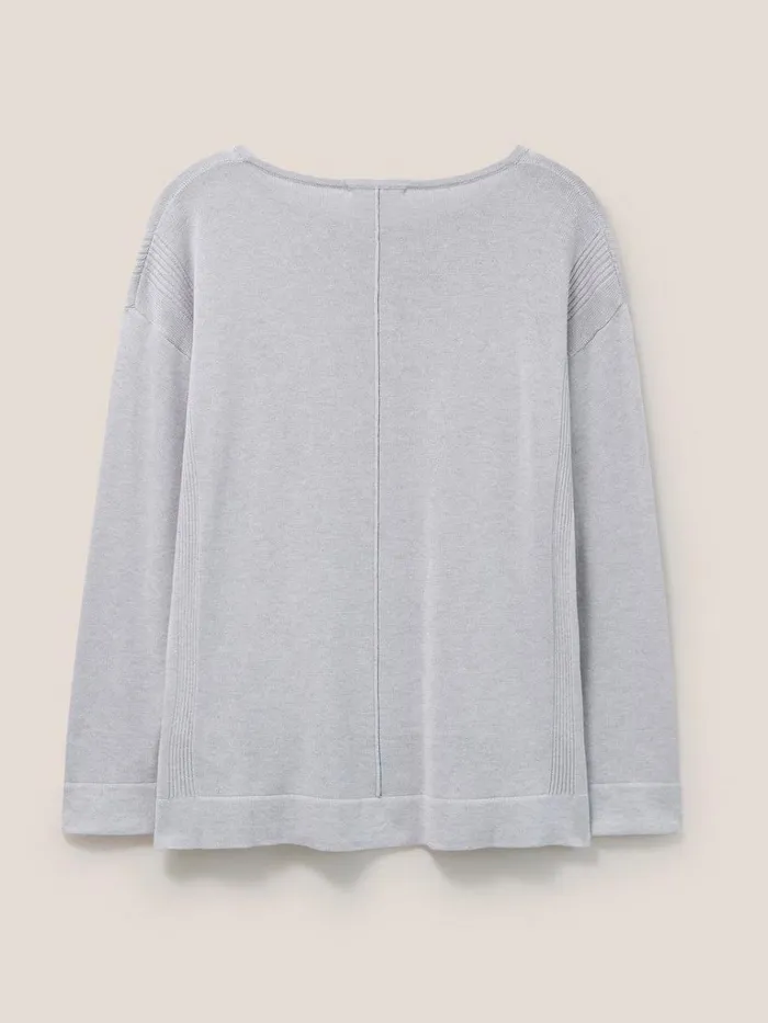 Women KNITWEAR White Stuff Olivia Crew Neck Jumper Light Grey Women KNITWEAR White Stuff Olivia Crew Neck Jumper Light Grey