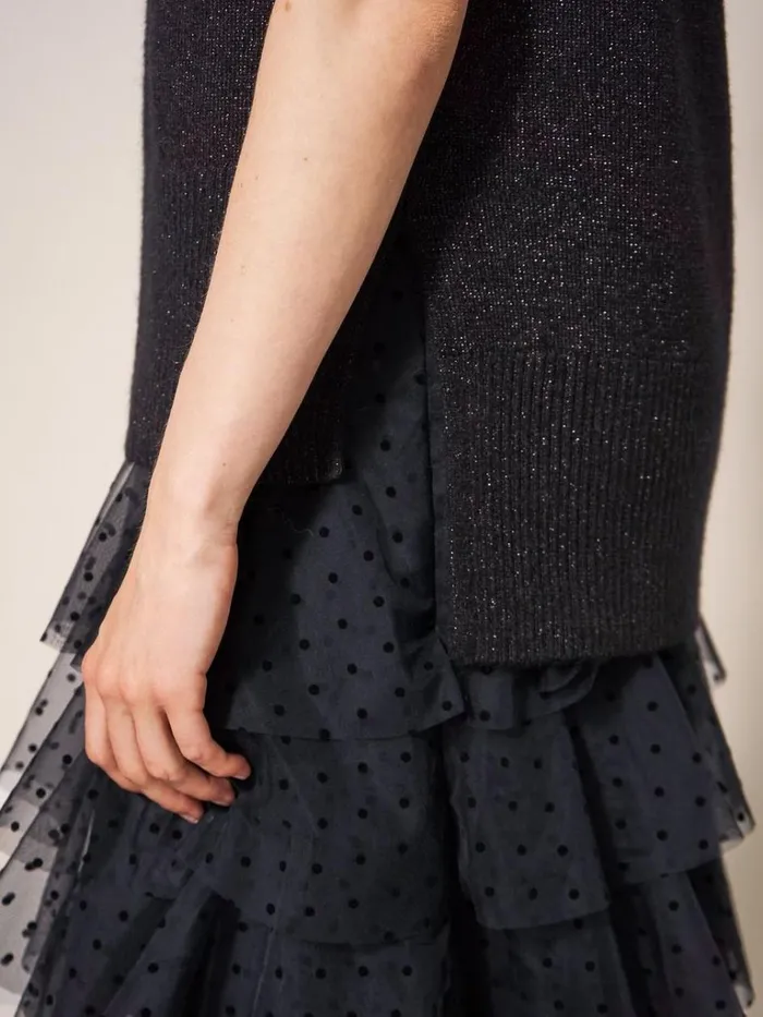 Women KNITWEAR White Stuff SPARKLE TANK JUMPER Pure Black Women KNITWEAR White Stuff SPARKLE TANK JUMPER Pure Black