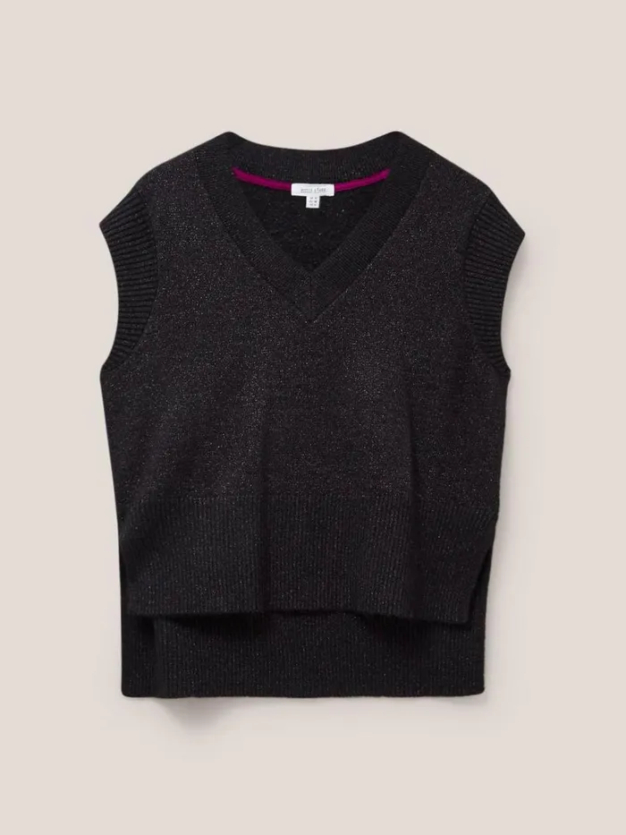Women KNITWEAR White Stuff SPARKLE TANK JUMPER Pure Black Women KNITWEAR White Stuff SPARKLE TANK JUMPER Pure Black
