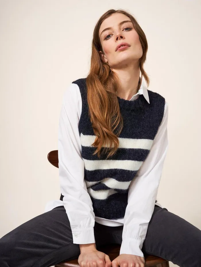 Women KNITWEAR White Stuff STRIPE TANK Black Multi Women KNITWEAR White Stuff STRIPE TANK Black Multi