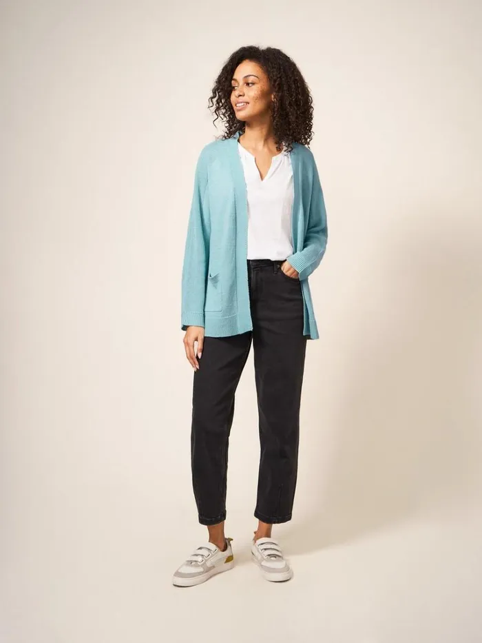 Women KNITWEAR White Stuff Tiana Open Neck Cardi Light Teal