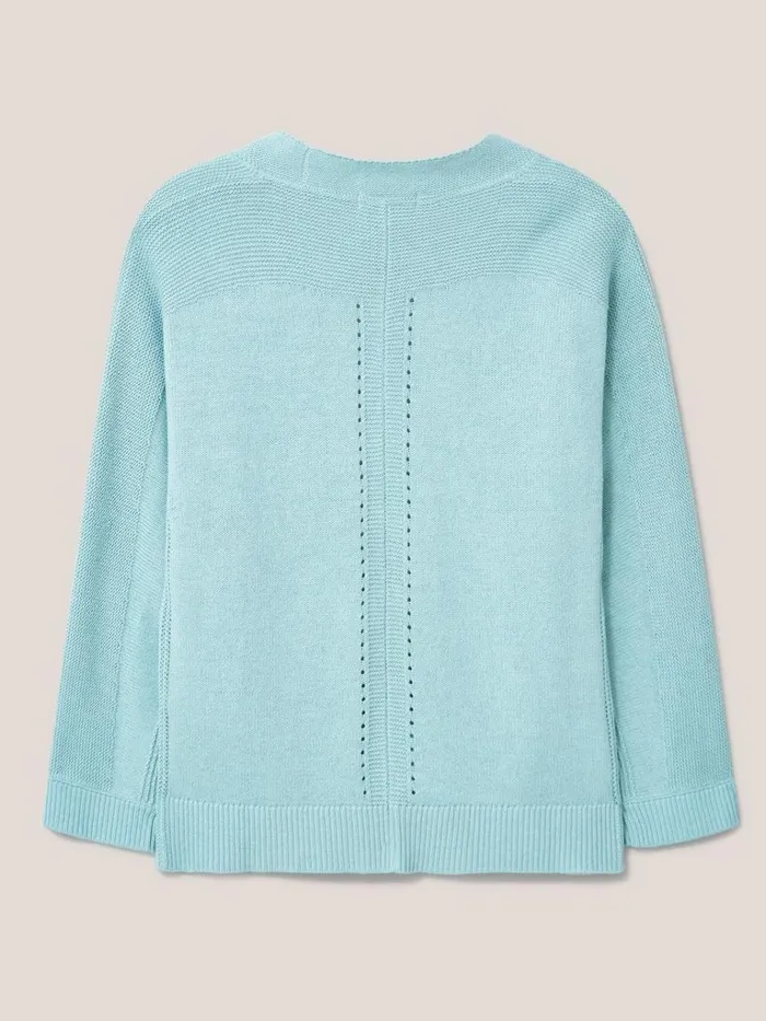 Women KNITWEAR White Stuff Tiana Open Neck Cardi Light Teal Women KNITWEAR White Stuff Tiana Open Neck Cardi Light Teal