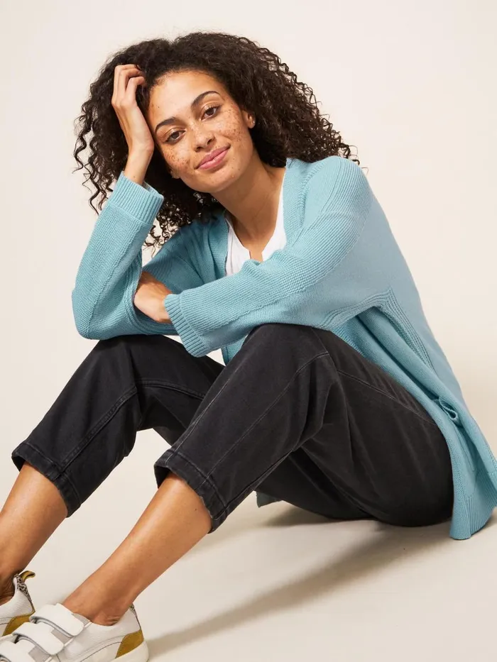 Women KNITWEAR White Stuff Tiana Open Neck Cardi Light Teal Women KNITWEAR White Stuff Tiana Open Neck Cardi Light Teal