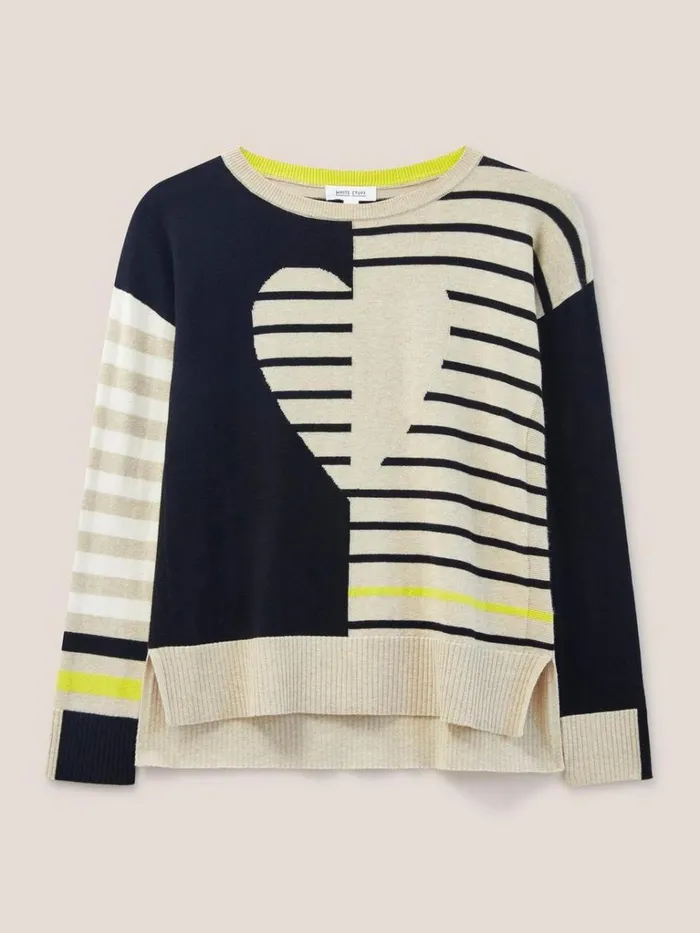 Women KNITWEAR White Stuff URBAN HEART JUMPER Natural Multi Women KNITWEAR White Stuff URBAN HEART JUMPER Natural Multi