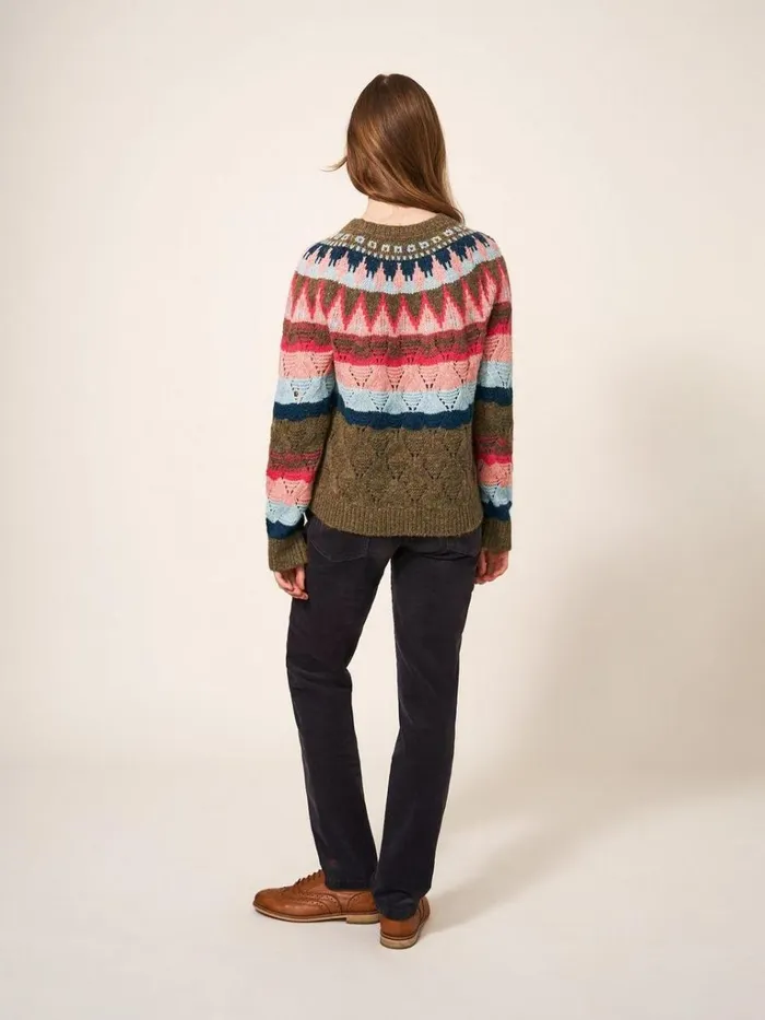 Women KNITWEAR White Stuff YOKE PATTERN JUMPER Pink Multi Women KNITWEAR White Stuff YOKE PATTERN JUMPER Pink Multi