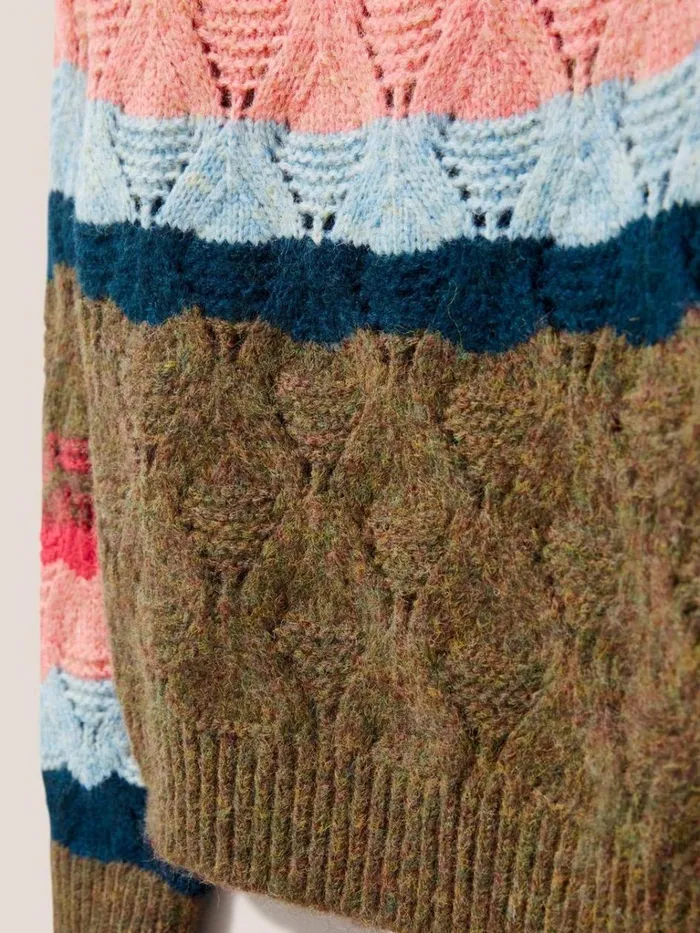 Women KNITWEAR White Stuff YOKE PATTERN JUMPER Pink Multi Women KNITWEAR White Stuff YOKE PATTERN JUMPER Pink Multi