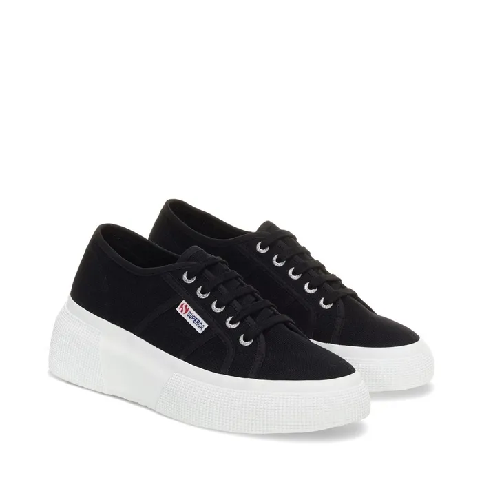 Women Lady Shoes Woman 2287 BUBBLE Wedge BLACK Superga Platform
