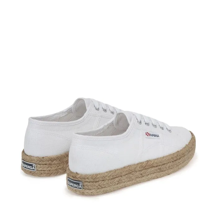 Women Lady Shoes Woman 2730 ROPE Wedge WHITE Superga Platform