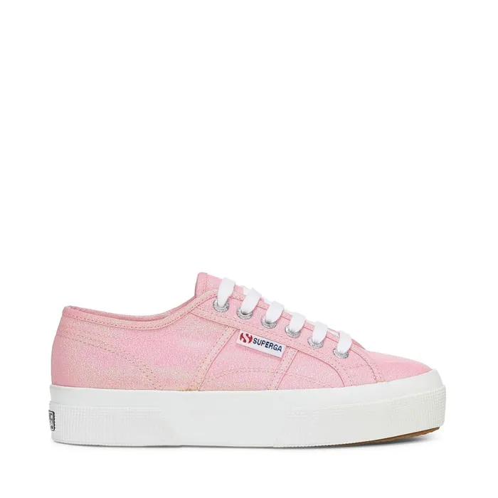 Women Lady Shoes Woman 2740 PLATFORM LAME Wedge PINK BEGONIA IRIDESCENT Superga Platform
