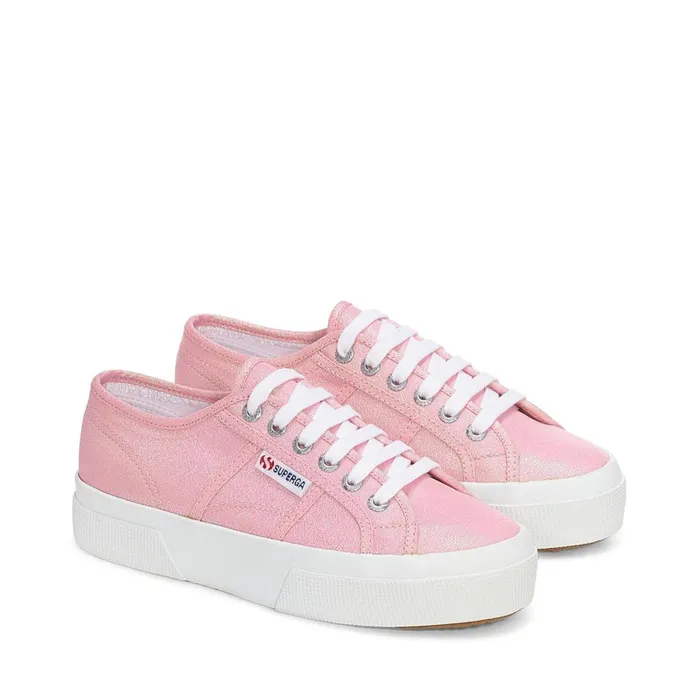 Women Lady Shoes Woman 2740 PLATFORM LAME Wedge PINK BEGONIA IRIDESCENT Superga Platform