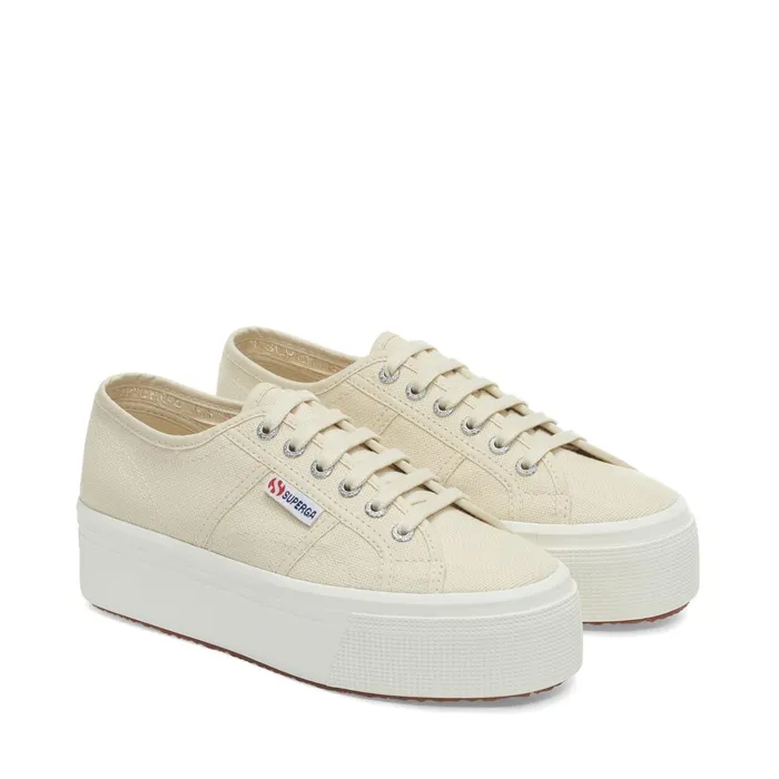 Women Lady Shoes Woman 2790 PLATFORM Wedge BEIGE LT EGGSHELLF AVORIO Superga Platform