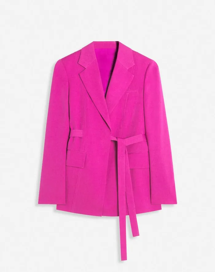 Women Lanvin Coats and Jackets Belted Jacket Fuchsia